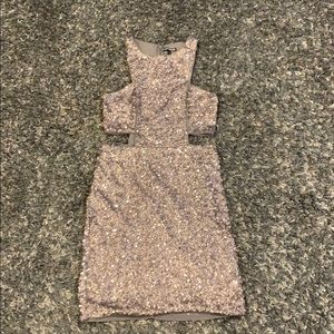 Pewter sequin cut out bodycon